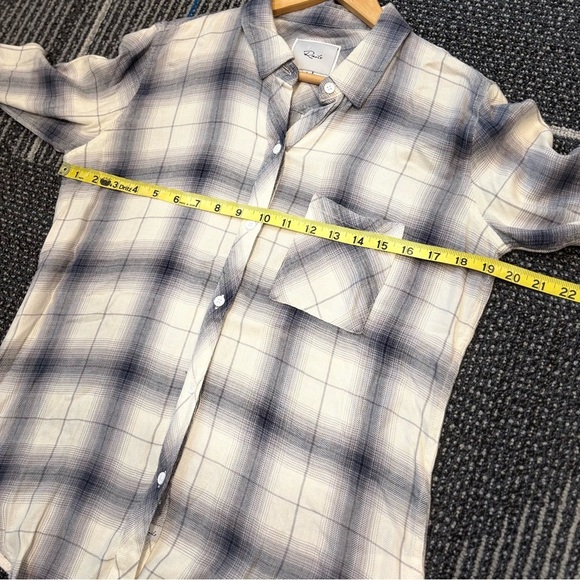 Rails Hunter Flannel Small White Gray Purple plaid - Picture 9 of 12